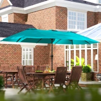 Outsunny 13 ft. Extra Large Patio Umbrella with Easy Crank Handle, Vents for Outdoor, Patio, UPF30+, Navy Blue(m-10)