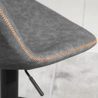 HOMCOM Adjustable Bar Stools, Swivel Bar Height Chairs Barstools Padded with Back for Kitchen, Counter, and Home Bar, Set of 2, Gray(m-8)