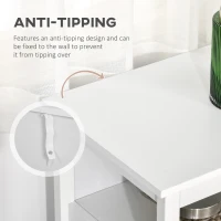 HOMCOM Sideboard Buffet Cabinet with Open Shelf, Glass Doors and Adjustable Shelf, Accent Cabinet for Kitchen, Living Room, White(m-7)