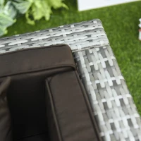 Outsunny 7-Piece Patio Furniture Set, Outdoor Wicker Conversation Set, All Weather PE Rattan Sectional Sofa Set with Cushions and Tempered Glass Top Coffee Table, Pillows, Charcoal(m-9)