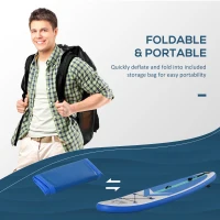 Soozier Inflatable Stand Up Paddle Board Ultra-Light Yoga SUP with Non-Slip Deck Pad, Premium Accessories, Waterproof Bag, Safety Leash and Hand Pump for Surfing, Touring and Fishing, Blue(m-8)
