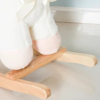 Qaba Lamb Rocking Horse Sheep, Nursery Stuffed Animal Ride On Rocker for Kids, Wooden Plush, White(m-8)