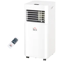 HOMCOM 8000 BTU Mobile Air Conditioner for Cooling and Dehumidifying, Remote Control, 24H Timer, LED Display, White(m-11)