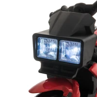 Aosom 6V Kids Motorcycle Toddler Ride-on Toy, High-Traction Battery-Operated Mini Electric Motorbike with Forward/Reverse Switch, Music, Headlights, Horn, Red(m-9)