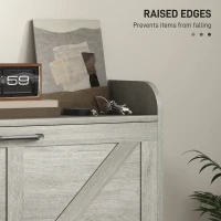 HOMCOM Shoe Cabinet Organizer with 2 Flip Drawers, Legs, Narrow Shoe Storage Cabinet for Entryway, Hallway, Light Gray(m-6)