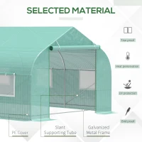 Outsunny 20' x 10' x 7' Outdoor Walk-in Greenhouse, Tunnel Green House with Roll-up Windows, Zippered Door, PE Cover, Heavy Duty Steel Frame, Green(m-4)