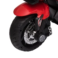 Aosom 6V Kids Motorcycle Toddler Ride-on Toy, High-Traction Battery-Operated Mini Electric Motorbike with Forward/Reverse Switch, Music, Headlights, Horn, Red(m-8)