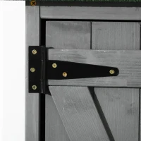 Outsunny Outdoor Storage Cabinet Wooden Garden Shed Utility Tool Organizer with Waterproof Asphalt Rood, Lockable Doors, 3 Tier Shelves for Lawn, Backyard, Gray(m-9)