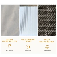 Outsunny 10' x 12' Hardtop Gazebo Canopy with Polycarbonate Roof, Aluminum Frame, Permanent Pavilion Outdoor Gazebo with Netting, for Patio, Garden, Backyard, Deck, Lawn, Light Gray(m-8)