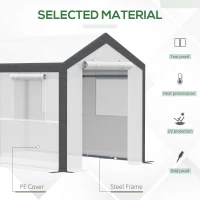 Outsunny 10' x 7' x 7' Greenhouse, Walk-in Outdoor Tunnel Green House with PE Cover, Steel Frame, 2 Roll-Up Zipper Doors & 4 Windows for Flowers, Vegetables, Tropical Plants, White(m-4)