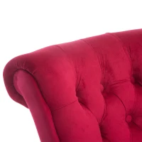 HOMCOM Retro High Back Armless Royal Accent Chair Fabric Upholstered Tufted Seat for Living Room, Dining Room and Bedroom, Crimson Red(m-7)