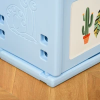 Qaba Kids Toy Storage Organizer with 4 Bins, Storage Cabinets, Bookshelf and 4-Layers Toy Collection Shelves, Blue(m-9)
