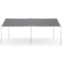 Outsunny 9.6' x 19.5' Carport Heavy Duty Galvanized Car Canopy w/ Included Anchor Kit, 3 Reinforced Steel Cables, Gray(m-11)