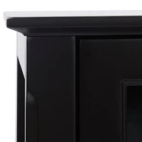 HOMCOM Sideboard Buffet Cabinet, Kitchen Storage Cabinet, Double Glass Door Accent Cabinet with Adjustable Shelves, Espresso(m-9)
