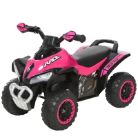 Aosom NO Power Kids Ride On Push Car, Ride Racer, Foot-to-floor Sliding Car, Walking ATV Toy with Music, Lights, for 1.5-3 Years Old, Pink(m-1)