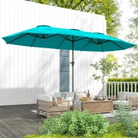 Outsunny 13 ft. Extra Large Patio Umbrella with Easy Crank Handle, Vents for Outdoor, Patio, UPF30+, Navy Blue(m-7)