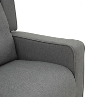 HOMCOM Wingback swivel recliner chair glider rocking chair for Nursery with Button Tufted, Padded Single Home Theater Seater for Living Room Bedroom, Grey(m-8)