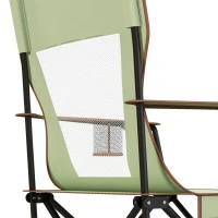 Outsunny Outdoor Rocking Chair Folding Camping Chair Portable Rocker with Armrests, Side Cup Holders, & Carry Bag, Green(m-9)
