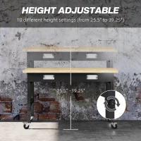 HOMCOM 47" Work Bench with Drawer with Drawer, Black/Natural(m-5)