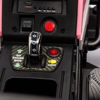 24V Battery Powered Electric Toy with 3-Speed Adjustable and Remote Control, Ride-On Tractor with Trailer, USB, MP3, LED Lights, for Kids, Pink(m-6)