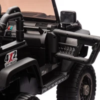 24V Parent Control 2-Seater Kids Ride On Truck with 200W Motors, Ride on Toys with LED Lights, MP3, Bluetooth, for Kids Aged 3+, Black(m-5)