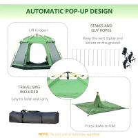 Outsunny 6 People Instant Automatic Camping Tent, 2-Tier Fabric Backpacking Tent with 4 Windows 2 Doors Portable Carry Bag for Fishing Hiking, Green(m-4)