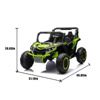 24V 2-Seater Kids Ride On UTV with Parent Remote Control, Slow Start, and Large Wheels, Ride on Toys with Anti-Collision Bar and Storage, Green(m-3)