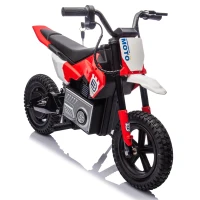 24V Kids Ride On Motorcycle with Rear Wheel Shock Absorber, 200W Powered Electric Dirt Bike with Adjustable Speed, for Ages 5-15, Red(m-2)