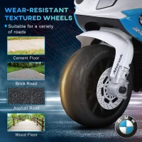 Aosom BMW Licensed 6V Kids Motorcycle with Headlight, Music, Gift for Boys & Girls -Blue(m-6)