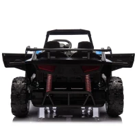 24V 2-Seater Police Car Design Kids Ride On Electric Car with Parent Control, Ride on Toys with Bluetooth, MP3, USB/TF, LED Lights, Blue(m-15)