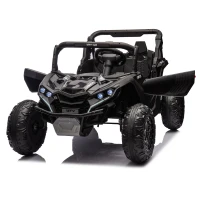 24V Remote Control 2-Seater Kids Ride On UTV with Slow Start, Anti-Collision Bar, Ride on Toys with Storage Space, USB, Bluetooth, Black(m-13)