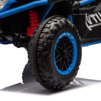 24V 2-Seater Kids Ride On UTV with 400W High Power, Bluetooth, LED Lights, Parent Control Ride on Toy with Rear Storage for Kids Aged 3+, Blue(m-10)