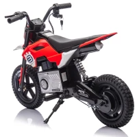 24V Kids Ride On Motorcycle with Rear Wheel Shock Absorber, 200W Powered Electric Dirt Bike with Adjustable Speed, for Ages 5-15, Red(m-14)