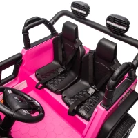 24V 200W Motors 2-Seater Kids Ride On Truck with Remote Control, Ride on Toys with Bluetooth, and Seat Belts, Suitable for Kids Aged 3+, Pink(m-5)