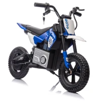 24V Kids Ride On Electric Motocross Motorcycle with High Speed Hub Motor, Adjustable Speed, Rear Wheel Shock Absorber, for Ages 5-15, Blue(m-2)