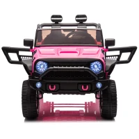 24V 200W Motors 2-Seater Kids Ride On Truck with Remote Control, Ride on Toys with Bluetooth, and Seat Belts, Suitable for Kids Aged 3+, Pink(m-12)