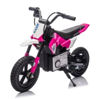 24V Kids Ride On Electric Motocross Motorcycle with High Speed Hub Motor, Adjustable Speed, Rear Wheel Shock Absorber, for Ages 5-15, Pink(m-10)