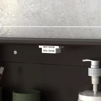 kleankin Medicine Cabinet, Wall-Mounted Bathroom Mirror Cabinet with Double Doors, Open Shelf, and Adjustable Shelf, Modern Bathroom Wall Cabinet, Dark Brown(m-10)