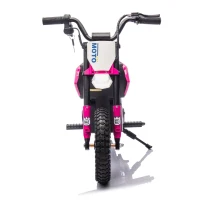 24V Kids Ride On Electric Motocross Motorcycle with High Speed Hub Motor, Adjustable Speed, Rear Wheel Shock Absorber, for Ages 5-15, Pink(m-1)