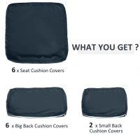 Outsunny Outdoor Patio Rattan Sofa Set Cushion Polyester Cover Replacement- No Cushion Included(m-4)