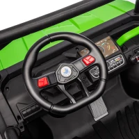 24V 2-Seater Ride On Truck with Dump Bed and Shovel, Non-Slip Tires, Electric UTV with Remote Control for Kids Ages 3-8, Green(m-6)