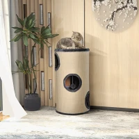 PawHut 28" Cat Condo 3-Story Cat House with Sisal, Gray(m-2)