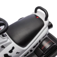 12V Kids Ride On Bumper Car with 360° Rotation, Sound Effects, LED Lights, and Customizable Stickers for Ages 3-5, 30" L x 21" W x 19" H, White(m-6)