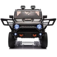 24V Parent Control 2-Seater Kids Ride On Truck with 200W Motors, Ride on Toys with LED Lights, MP3, Bluetooth, for Kids Aged 3+, Black(m-11)