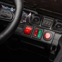 24V Battery Powered 4WD Ride On Car with Remote Control, Music and Lights, Five-Point Safety Belt, and Rocking Chair Mode, for Kids, Black(m-8)