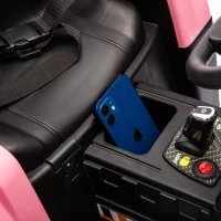 12V Battery Powered Ride-On Tractor with Trailer and 3-Speed Adjustable, Electric Toy with 2-Point Safety Belt, Bluetooth, and LED Light, Pink(m-7)