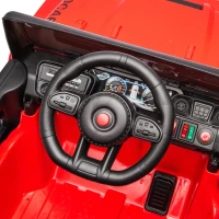 24V Battery Powered Ride On Car with Remote Control and Five-Point Safety Belt, Toy Car with Music, Lights, Rocking Chair Mode, for Kids, Red(m-5)