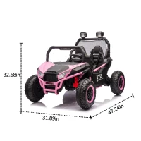 24V 2-Seater Kids Ride On UTV with Rear Storage, LED Lights, Bluetooth, MP3, Ride on Toys with Parent Control, 400W Power, for Ages 3+, Pink(m-3)