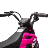 24V Kids Ride On Electric Motocross Motorcycle with High Speed Hub Motor, Adjustable Speed, Rear Wheel Shock Absorber, for Ages 5-15, Pink(m-4)