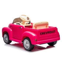 12V Vintage Kids Ride On Truck Car with Parental Control, Licensed Chevrolet 3100 Pickup with 3-Speed, LED Lights, Bluetooth, for Ages 3+, Pink(m-14)